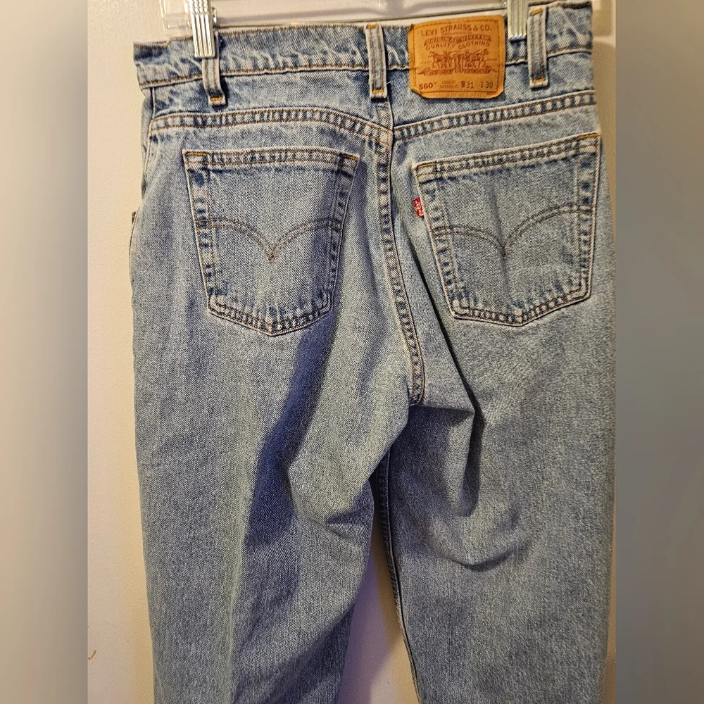 Vintage 90s Levis 560 Loose Fit Tapered Leg Denim Distressed Men's Size 31x30